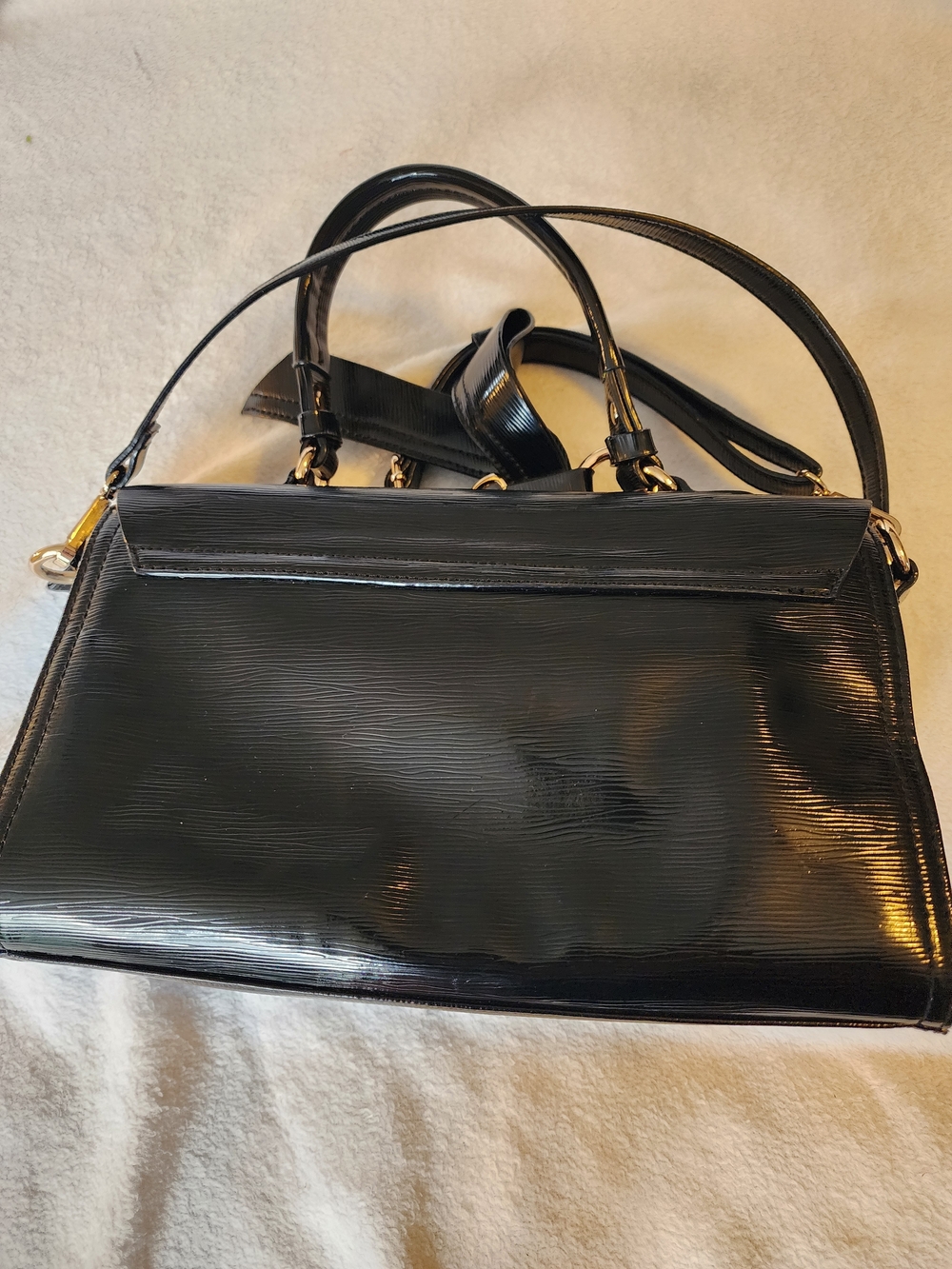Melie Bianco Black Structured Bow Accent Satchel - Women Bags - Picture 4 of 9